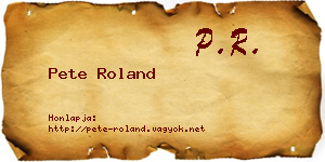 Pete Roland névjegykártya