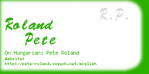 roland pete business card